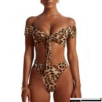 Amiliashp Womens Sexy Leopard Off Shoulder Bikini Set Padded Crop Top High Cut Cheeky Bottom Swimsuit Bathing Suit Swimwear  B07MFTZ3CK